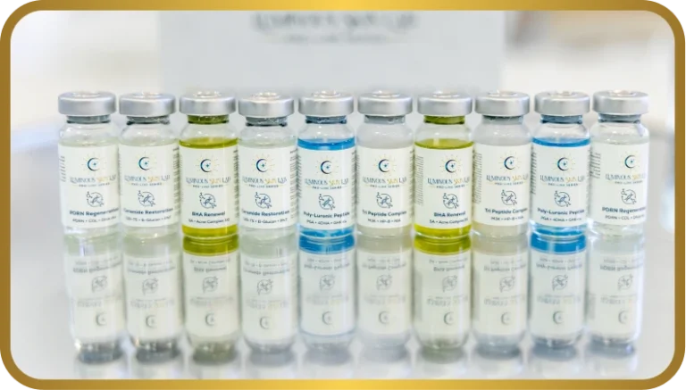 Professional ampoule serums used for microneedling nano infusion and advanced facial treatments