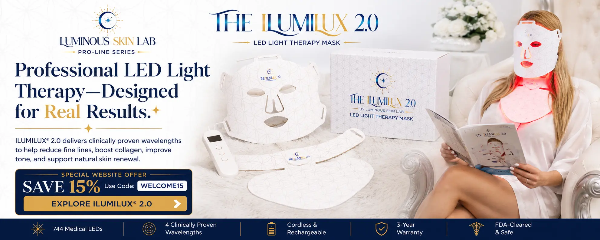 Shop ILUMILUX professional LED light therapy devices